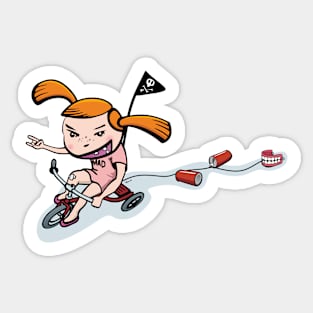 Little girl on bicycle Sticker